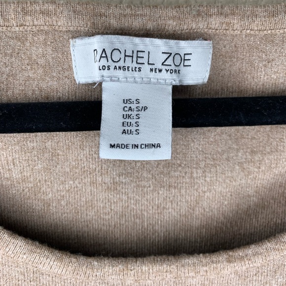 SMALL RACHEL ZOE Heather Tan Sleeveless Scoop Neck Knit Top Soft Stretch Fabric - Picture 3 of 4